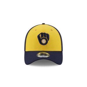 New Era Men's Milwaukee Brewers 39Thirty Navy Team Classic Stretch Fit Hat